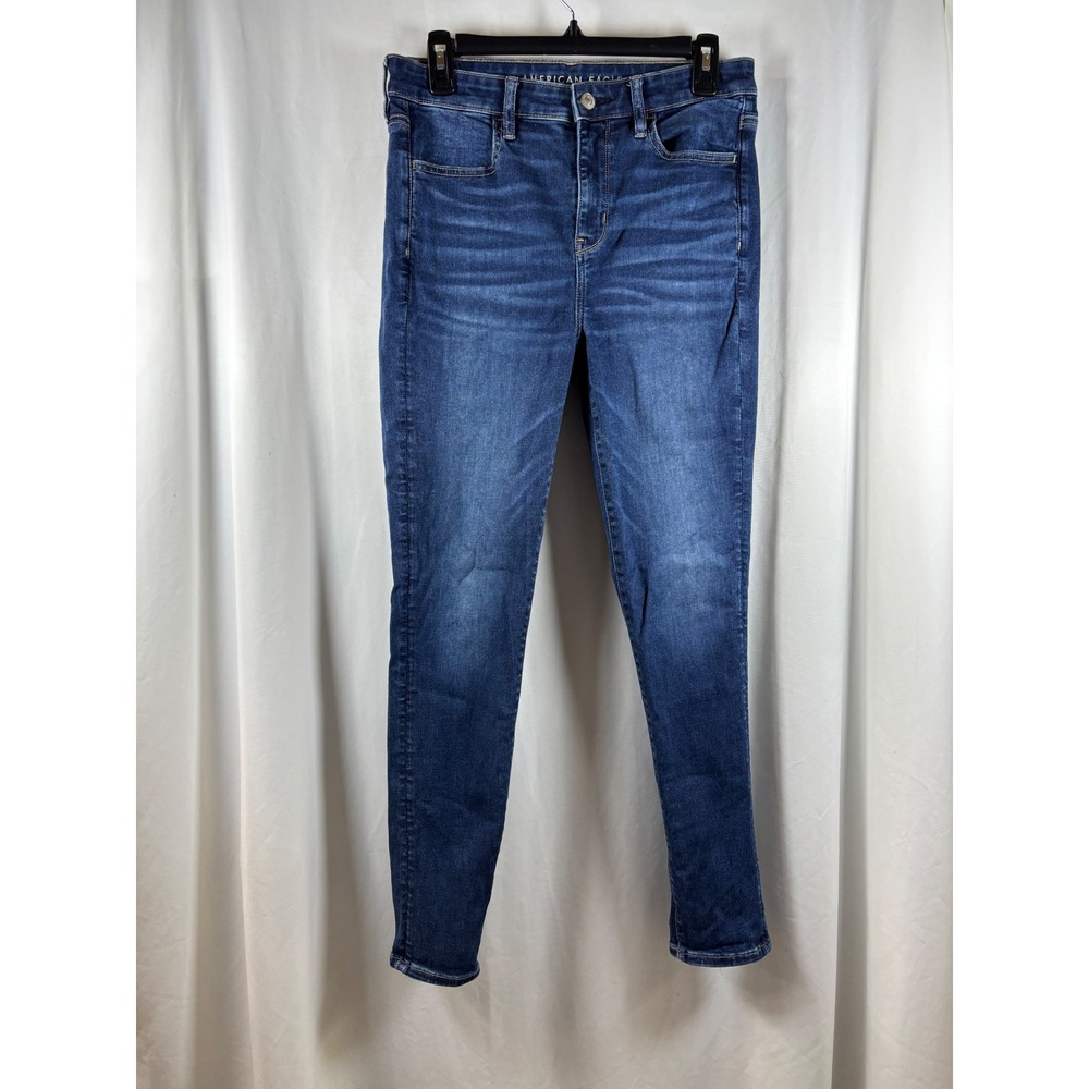 American Eagle Next Level Stretch Skinny Jeans Womens 10 Regular Dark Wash Blue